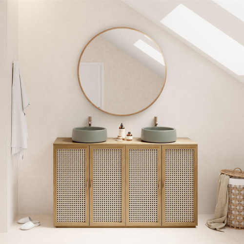 Mueble de baño de madera natural de suelo con 2 o 4 puertas | 3907