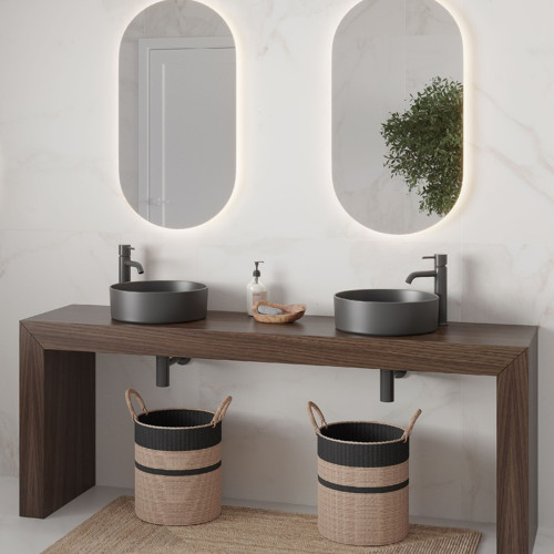 Consola de baño de roble macizo con 2 patas | 3733