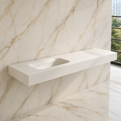 Encimera con lavabo Solid Surface Glacier White a medida | 3023