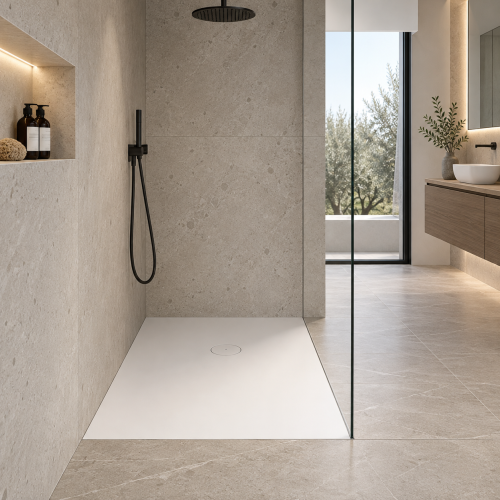 Plato de ducha extraplano a medida Glacier White | 5038