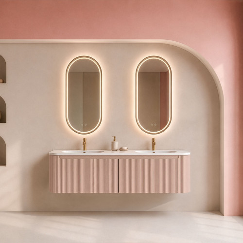 Mueble lacado rosa de 2 cajones | 3903