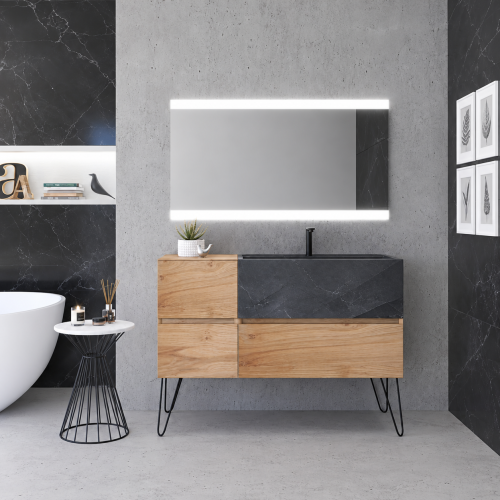 Mueble de baño de madera con 3 cajones y patas | 3216788