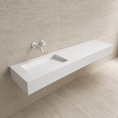 Encimera con lavabo Solid Surface Glacier White a medida | 3060