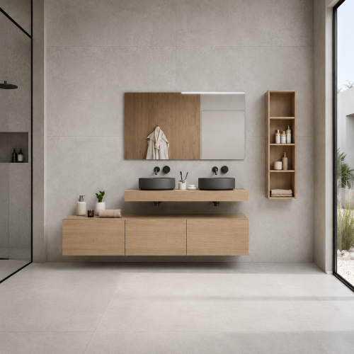 Mueble de baño de roble macizo de 3 cajones | 321681