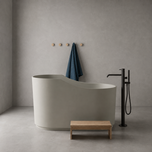 Bañera japonesa exenta de Solid Surface 140 cm | 3304