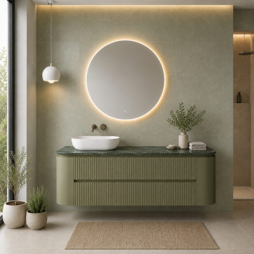 Mármol natural + mueble suspendido en MDF | 3608