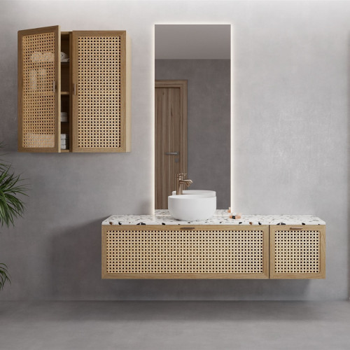 Mueble de baño de fresno macizo con 1 cajón | 3910