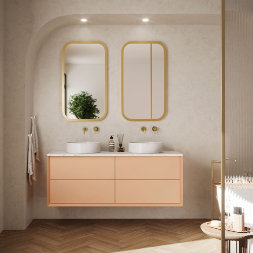 Encimera con lavabo Corian + mueble suspendido en MDF | 3237