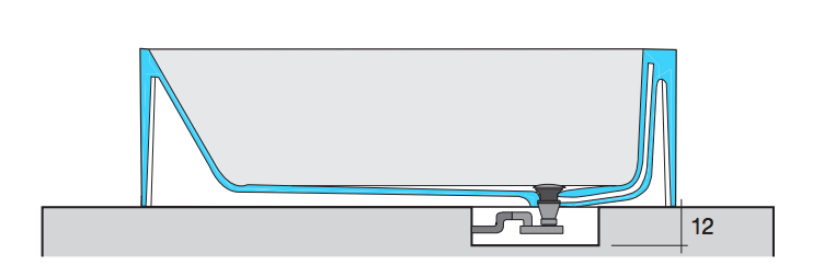 Plano de medidas de la bañera 33038